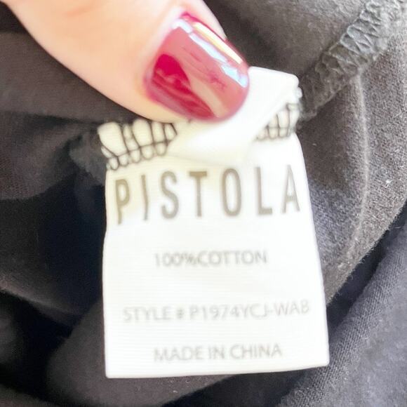 PISTOLA Rosie Black Jumpsuit Sz M Cotton Sleeveless Utility Grunge Minimalist - Picture 5 of 9